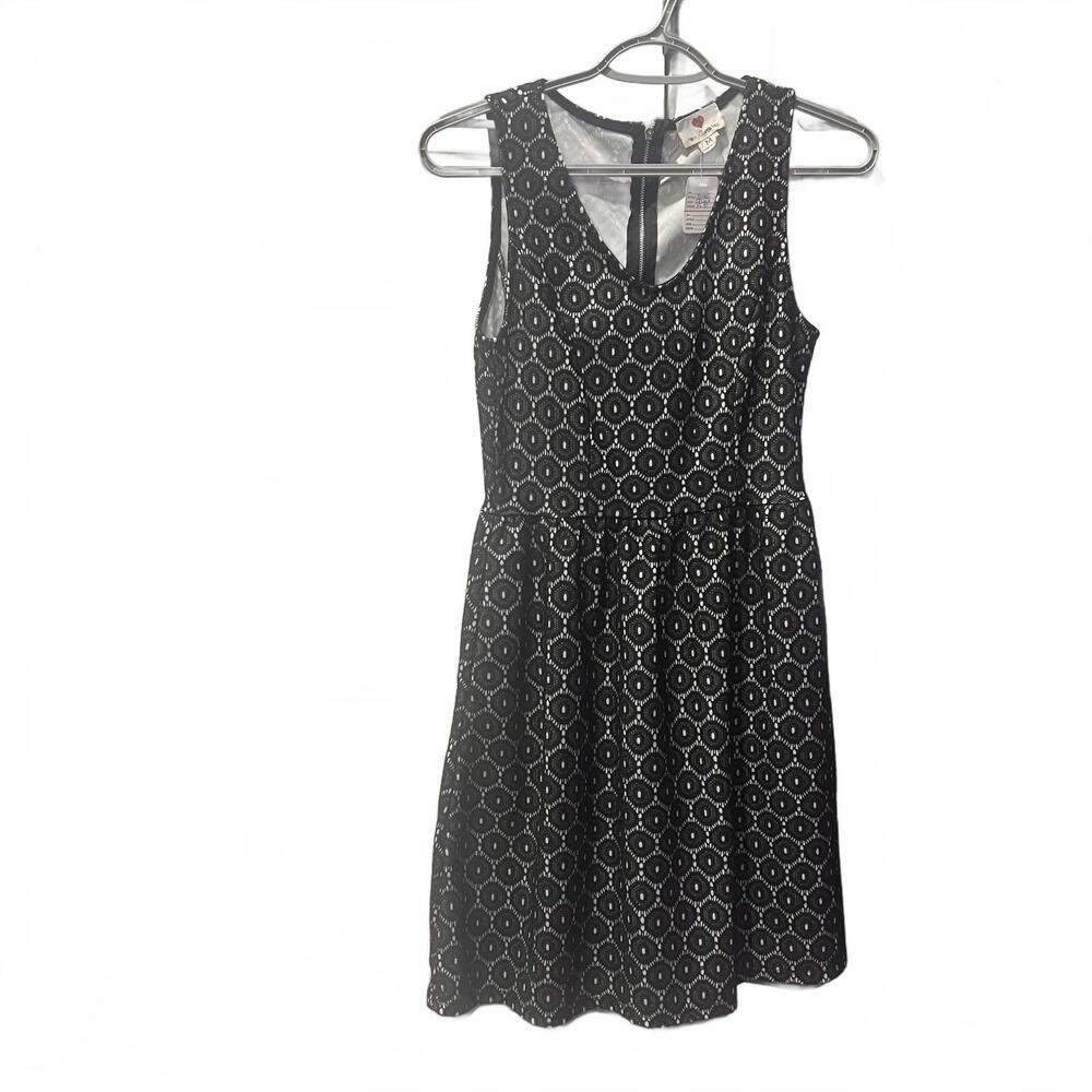 Too Faced Black and White Patterned Knee-Length Dress, Size M